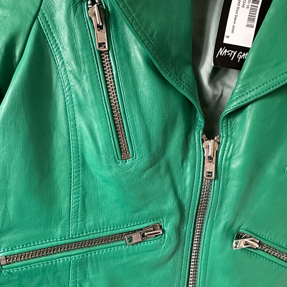 Short sleeve leather jacket - Picture 3 of 3